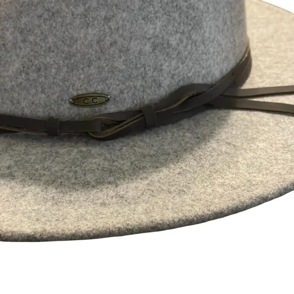 C.C Hitch Knot Trim Vegan Fabric Panama Hat One Size